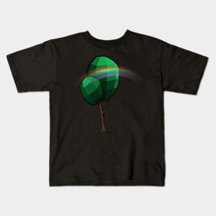 Illustrated rainbow with tree Kids T-Shirt